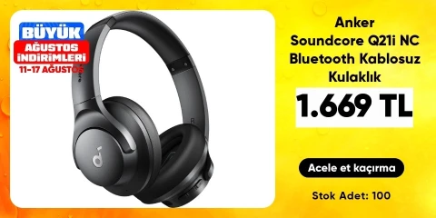 Anker Soundcore Q21i NC Bluetooth Kablosuz Kulaklık - Aktif Gürültü Önleyici ANC - 40 Saate Varan Şarj Süresi -Siyah 