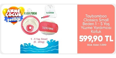 Taybamboo Classics Small Beden 1 - 5 Yaş Yüzme Yardımcısı Kolluk Deniz Kolluk Çocuk Kolluk Yüzme Kolluk