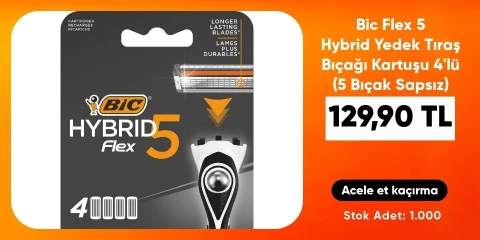 Bic Flex 5 Hybrid Yedek Tıraş Bıçağı Kartuşu 4'lü 129,90 TL