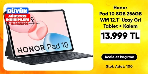 Honor Pad 10 8GB 256GB Wifi 12.1'' Uzay Gri Tablet + Kalem