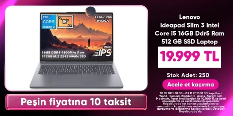 Lenovo Ideapad Slim 3 Intel Core i5 16GB Ddr5 Ram 512 GB SSD Laptop