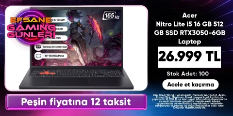 Acer Nitro Lite i5 16 GB 512 GB SSD RTX3050-6GB Laptop