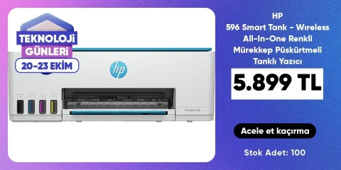 HP 596 Smart Tank - Wıreless All-In-One Renkli Mürekkep Püskürtmeli Tanklı Yazıcı 9B2C6A
