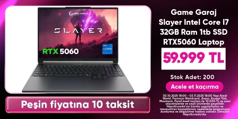 Game Garaj Slayer  Intel Core I7 32GB Ram 1tb SSD RTX5060 Laptop