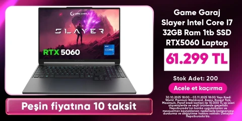 Game Garaj Slayer  Intel Core I7 32GB Ram 1tb SSD RTX5060 Laptop