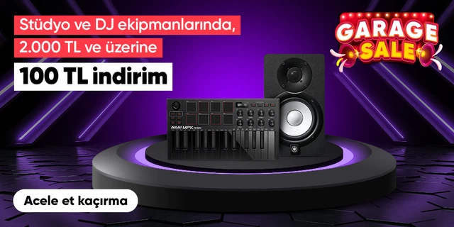 Stüdyo ve DJ ekipmanlarında, 2.000 TL'ye 100 TL indirim