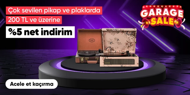 Çok sevilen pikap ve plaklarda  200 TL üzerine %5 net indirim