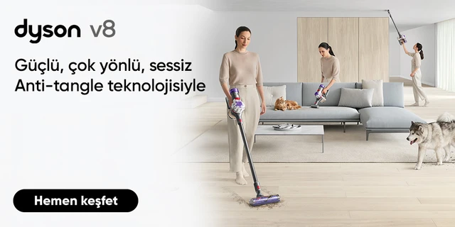 Dyson v8 Güçlü, çok yönlü, sessiz Anti-tangle teknolojisiyle