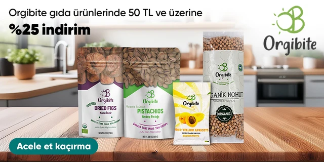 Orgibite Ürünlerinde 50 TL ve Üzeri Alışverişe %25 İndirim!