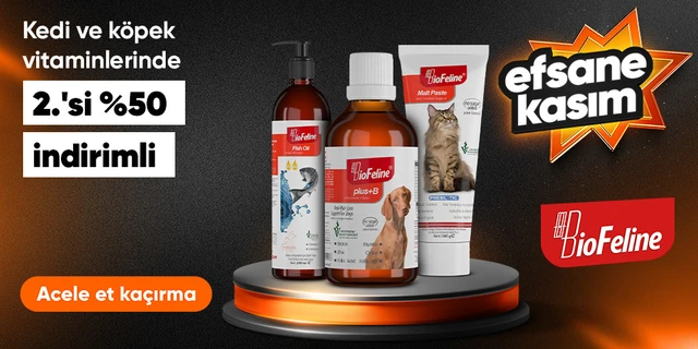 BioFeline Markalı Kedi ve Köpek Vitaminlerinde 2. Üründe %50 İndirim