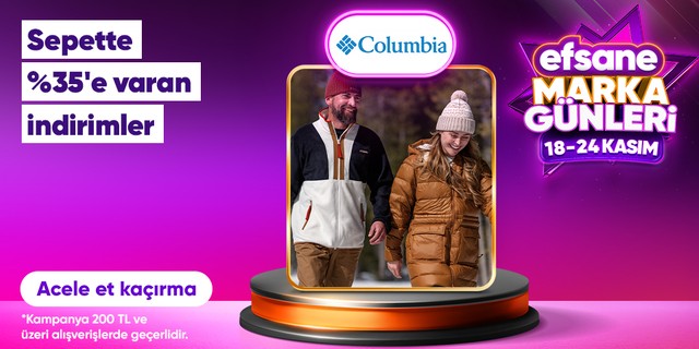 Columbia ürünlerinde sepette %35'e varan indirim