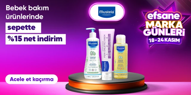 Mustela Bebek Bakım Ürünlerinde  Sepette Net %15 İndirim