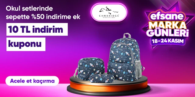 Cambridge Polo okul setlerinde Sepette %50 İndirim + 10 TL Kupon