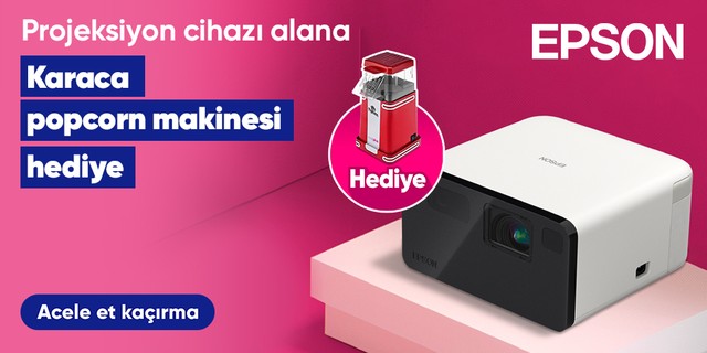 Projeksiyon cihazı alana  Karaca popcorn makinesi hediye