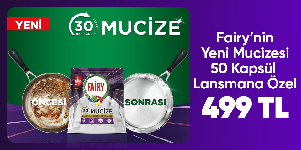 Lansmana özel 50 Yıkama  yeni Mucize Bulaşık Makinesi Deterjanı 499,90 TL