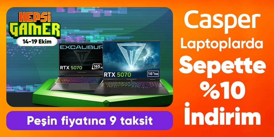 Casper Laptoplarda Sepette %10 İndirim