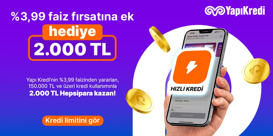 %3,99 faiz fırsatına ek hediye 2.000 tl 