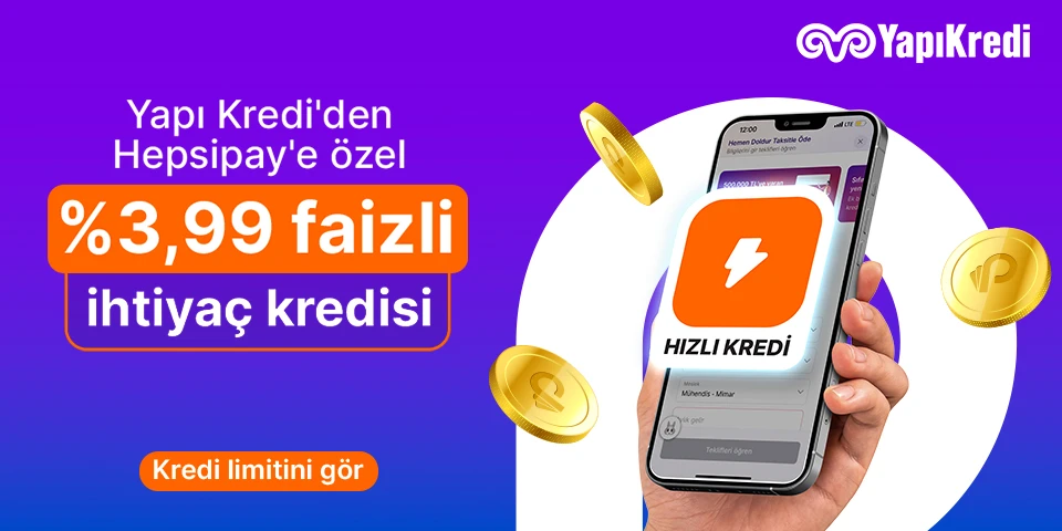 Yapı krediden hepsipaye özel %3,99 faizli ihtiyaç kredisi