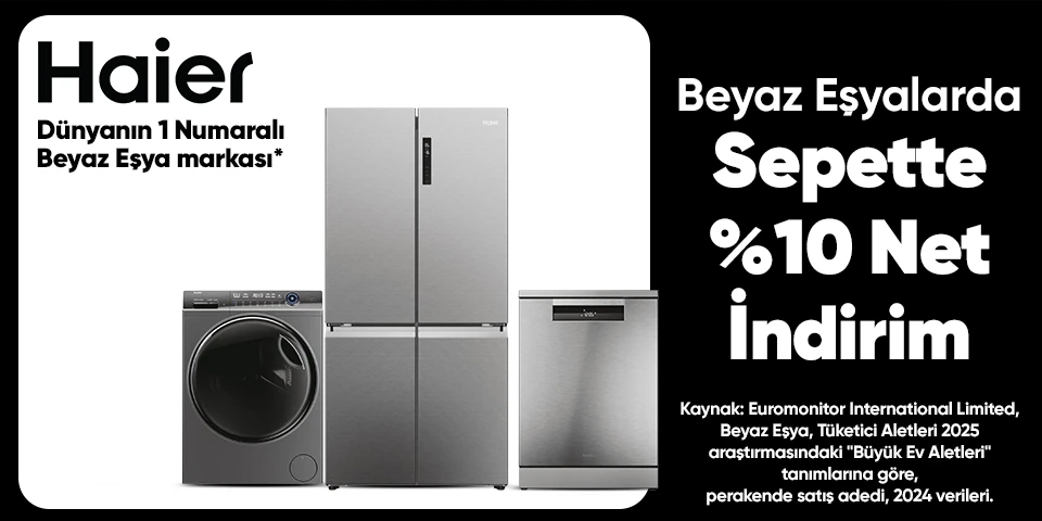 Haier Beyaz Eşyalarda Sepette %10 Net İndirim