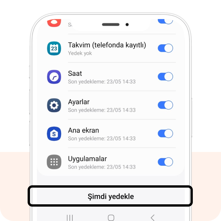 Samsung yedekleme step 3