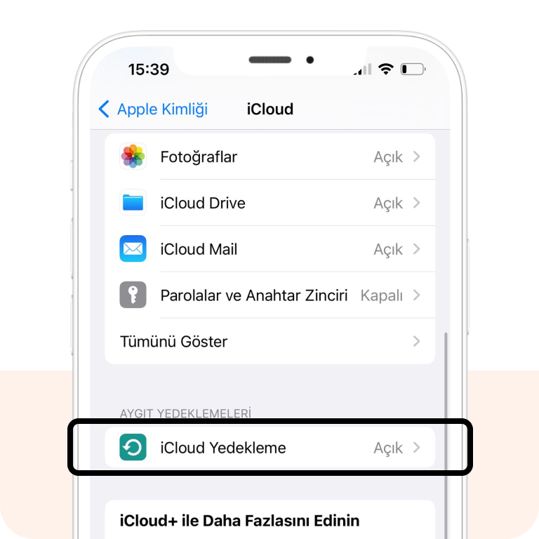 iPhone yedekleme step 4