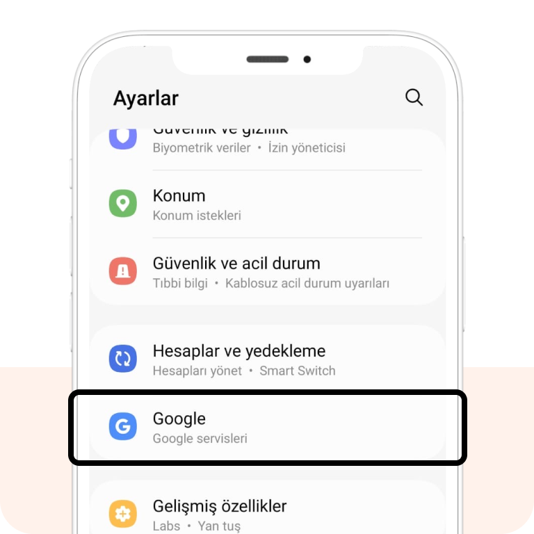 Android yedekleme step 2