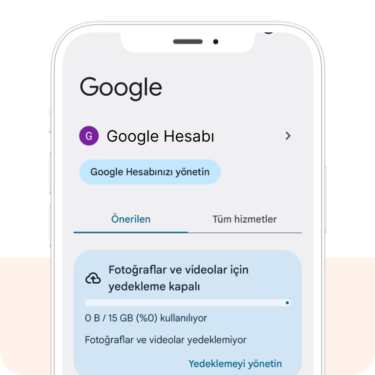 Android yedekleme step 3