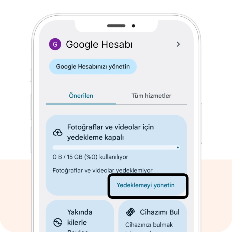 Android yedekleme step 4
