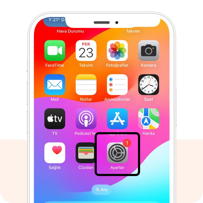 iPhone yedekleme step 1