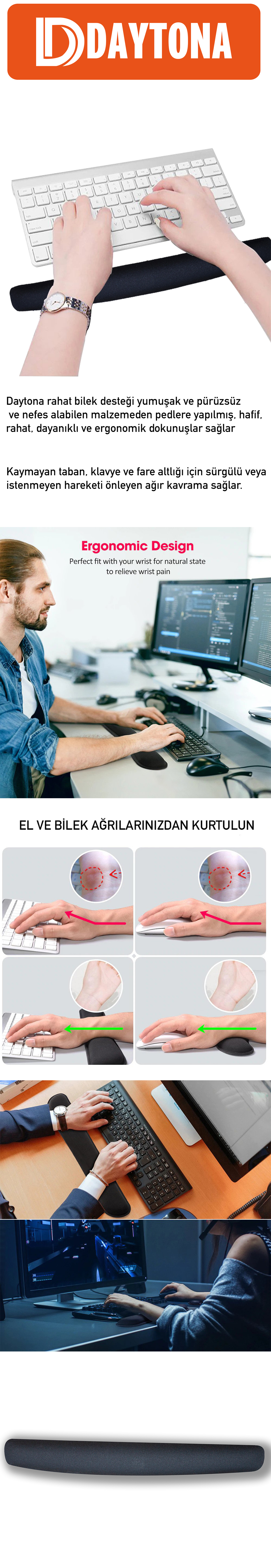 Daytona H 22 Ergonomik Yumusak Ofis Bilgisayar Klavye Mouse Fiyati