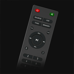 remote control of Creative SBS E2900 with source, volume controls