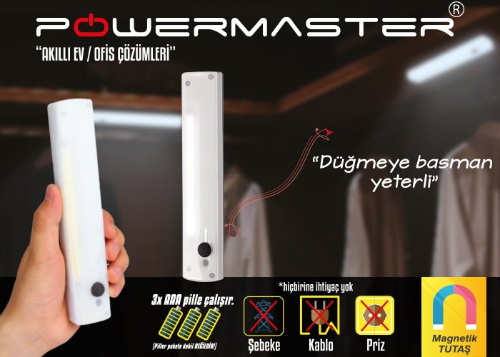 Powermaster Cob ledli mıknatıslı fener