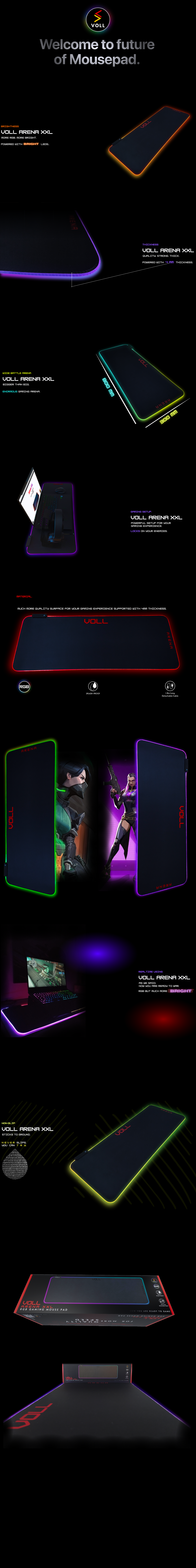VOLL Engineering VOLL Muhendislik VOLL ARENA RGB XXL Mousepad. vollengineering.com adresinden katalog incelenebilir.