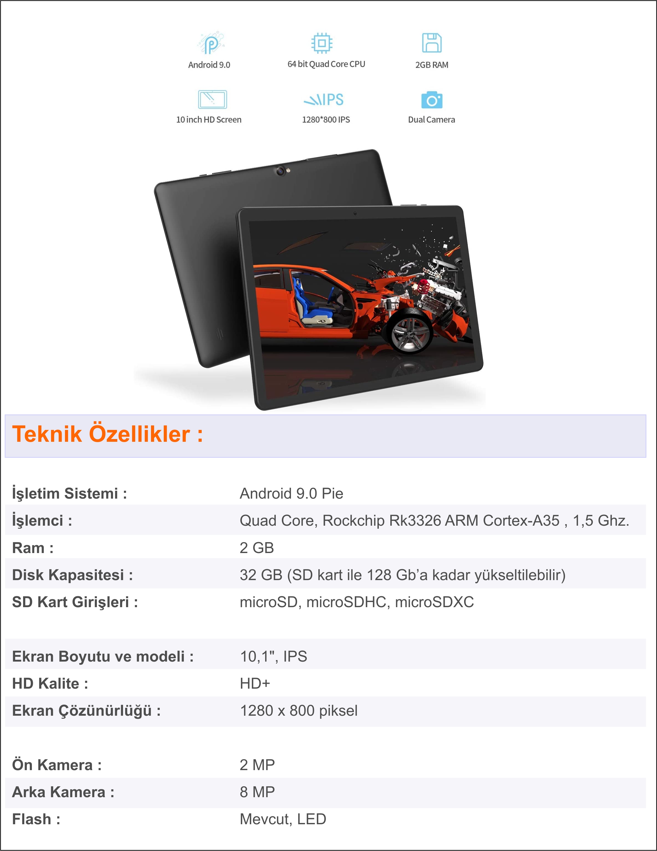 Vankyo Matrixpad Z4 2gb 32GB HDD IPS Hd Ekran 10" Tablet Fiyatı
