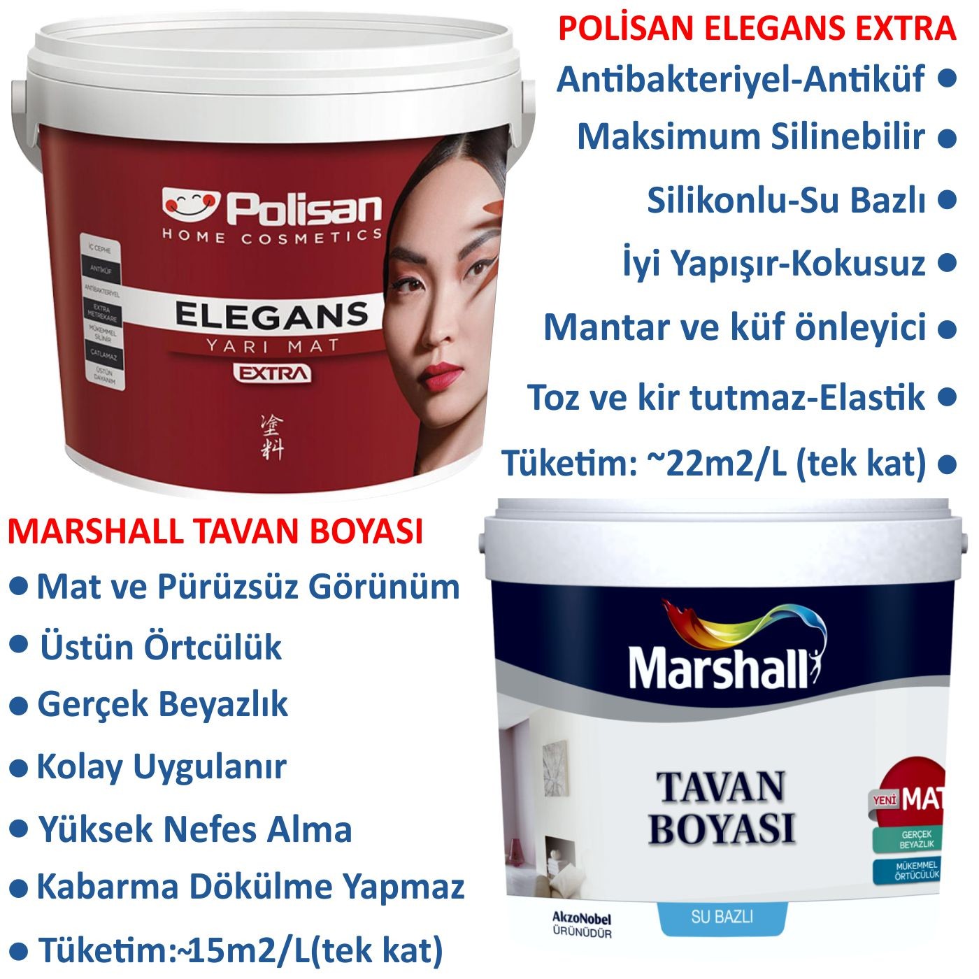 Polisan Antibakteriyel Elegans Extra 20 Kg + Marshall Tavan Fiyatı