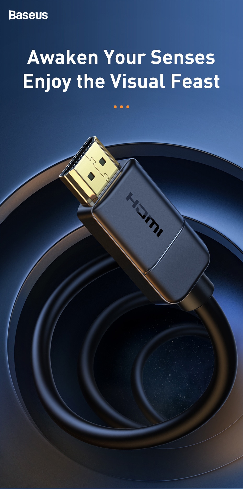 Baseus HDMI Kablosu HDMI - HDMI Kablosu HDMI 2.0 Apple TV için PS4 Ayırıcı 3m 5m 10m HDMI Kablosu 4K 60Hz HDMI Kablosu HDR Vedio Kablosu