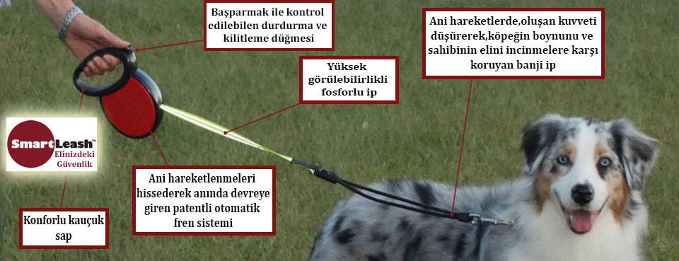 Smart Leash Smartleash Kirmizi L Compact Otomatik Kopek Fiyati