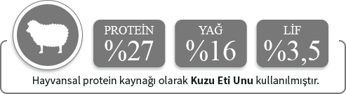 Havyansal protein kaynağı olarak sığır eti proteini kullanılmıştır.
