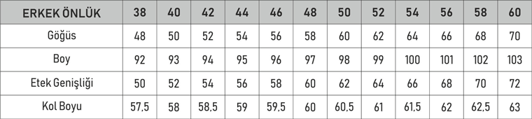 beden ölçüleri