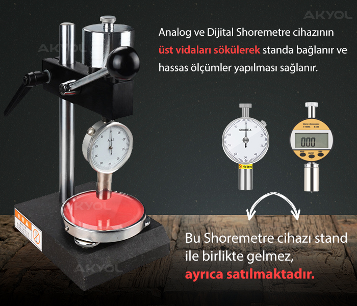 shoremetre ölçüm standı shore a