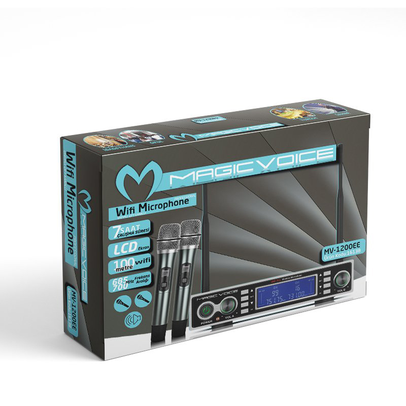 Magicvoice MV-1200EE Çift Tunerli Kablosuz 2 El Telsiz UHF Mikrofon fiyatı