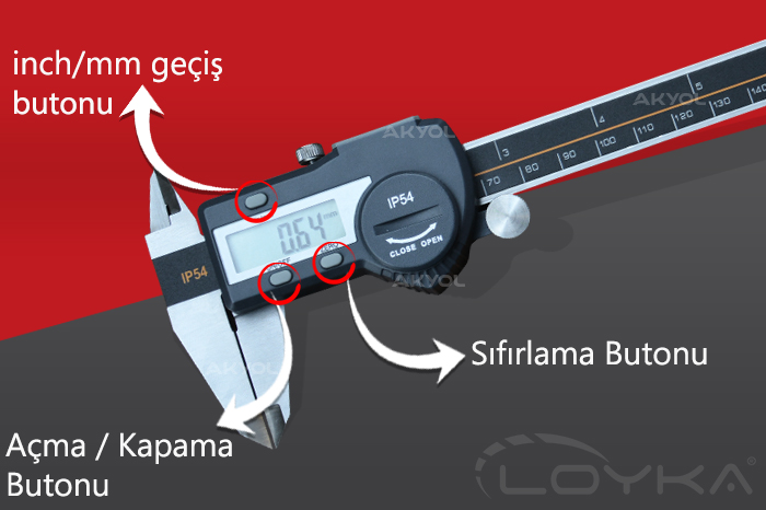 Dijital 150mm kumpas