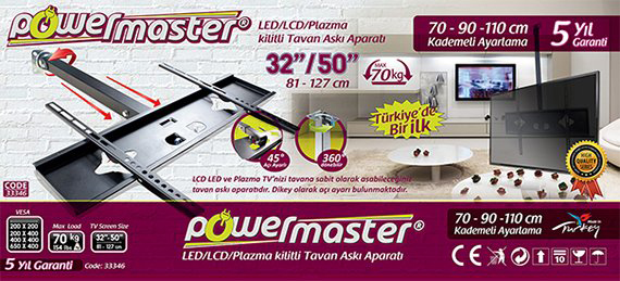 Powermaster PM-42 70-90-110 Cm Ayarlanabilir Geniş LCD Askı Aparatı fiyatı