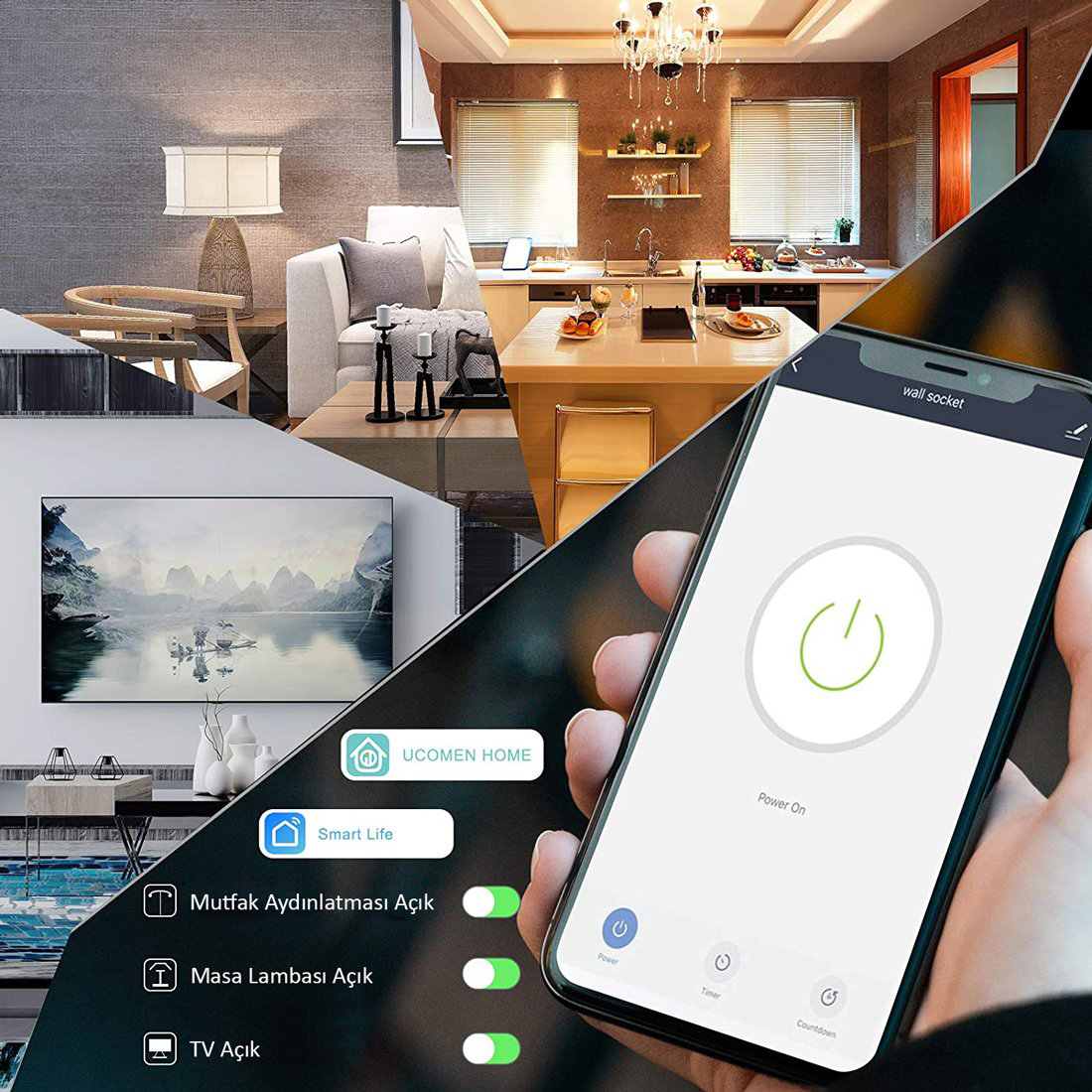 Ucomen 10 Amper Wifi Tuya Destekli Akıllı Priz PA-GEBA-01SW fiyatı