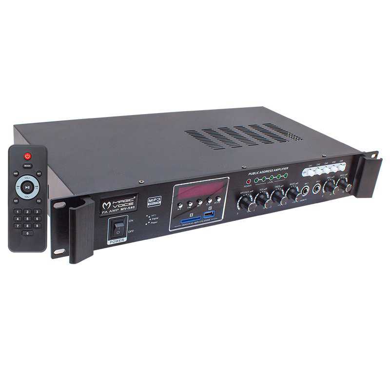 Magicvoice MV-540 80 Watt Usb-Sd-Bluetooth 2 Mikrofon Girişli 5 Bölgeli Hat Trafolu Anfi fiyatı