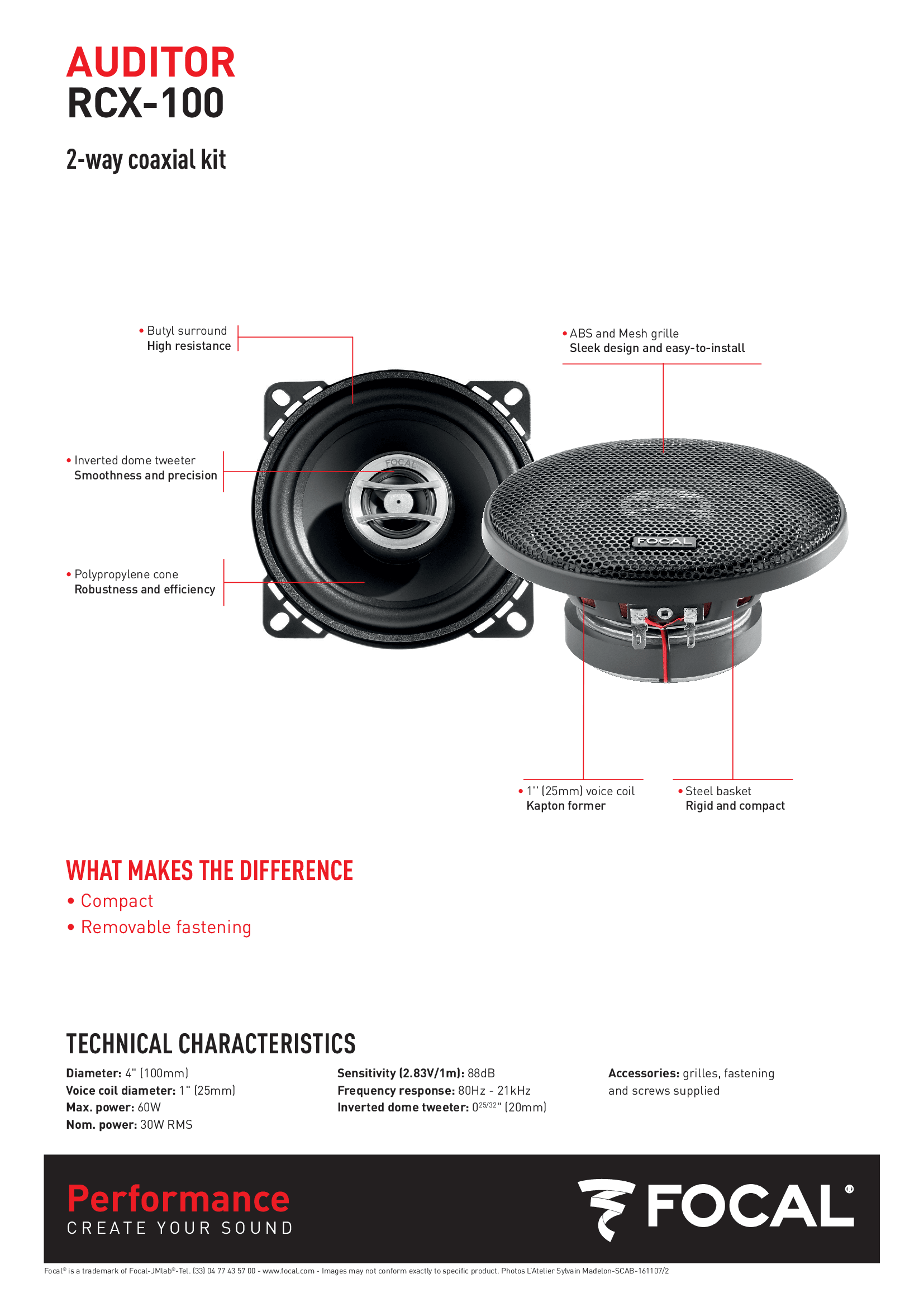 Focal RCX-100 10CM Hoparlör Fiyatı - Taksit Seçenekleri