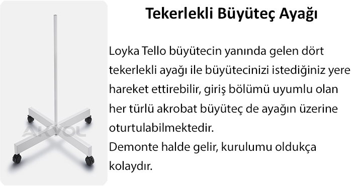 tekerlekli büyüteç ayağı