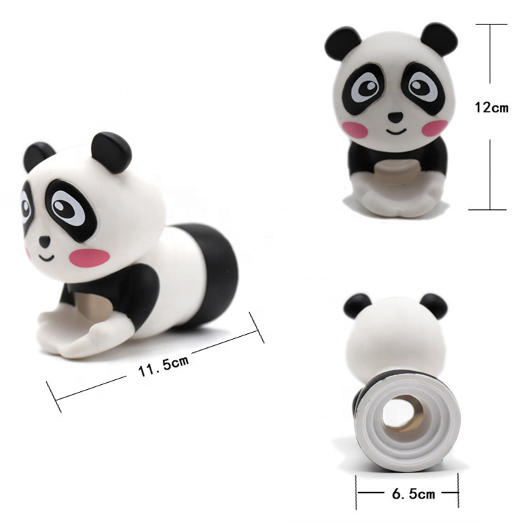 Karikatür Panda kafa musluk genişletici lavabo banyo musluğu kapağı sevimli hayvan oyuncak, musluk kapağı banyo güvenliği eğlenceli bebekler için