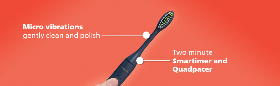  Philips One by Sonicare Battery Toothbrush, Brush Head Bundle, Midnight Blue, BD1002/AZ