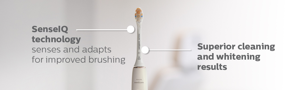 SenseIQ teknolojisi, üstün temizleme ve beyazlatma, prestij, sonicare
